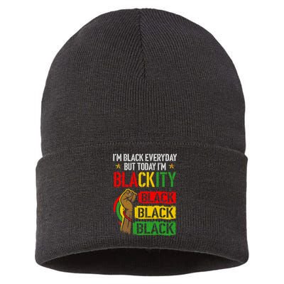 IM Blackity African Black Power Juneteenth Black Everyday Sustainable Knit Beanie