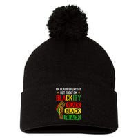 IM Blackity African Black Power Juneteenth Black Everyday Pom Pom 12in Knit Beanie