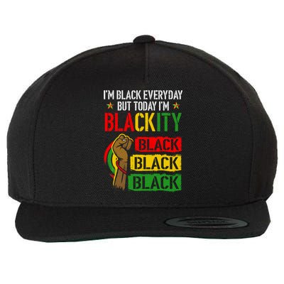 IM Blackity African Black Power Juneteenth Black Everyday Wool Snapback Cap