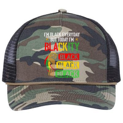 IM Blackity African Black Power Juneteenth Black Everyday Retro Rope Trucker Hat Cap