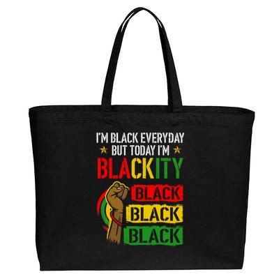 IM Blackity African Black Power Juneteenth Black Everyday Cotton Canvas Jumbo Tote