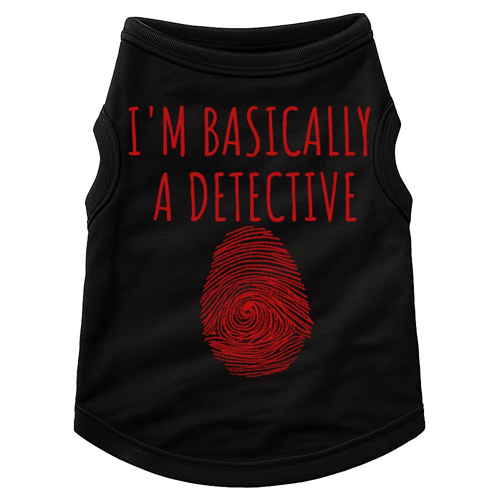I'm Basically A Detective True Crime Fan Fingerprint Gift Doggie Tank