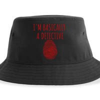 I'm Basically A Detective True Crime Fan Fingerprint Gift Sustainable Bucket Hat