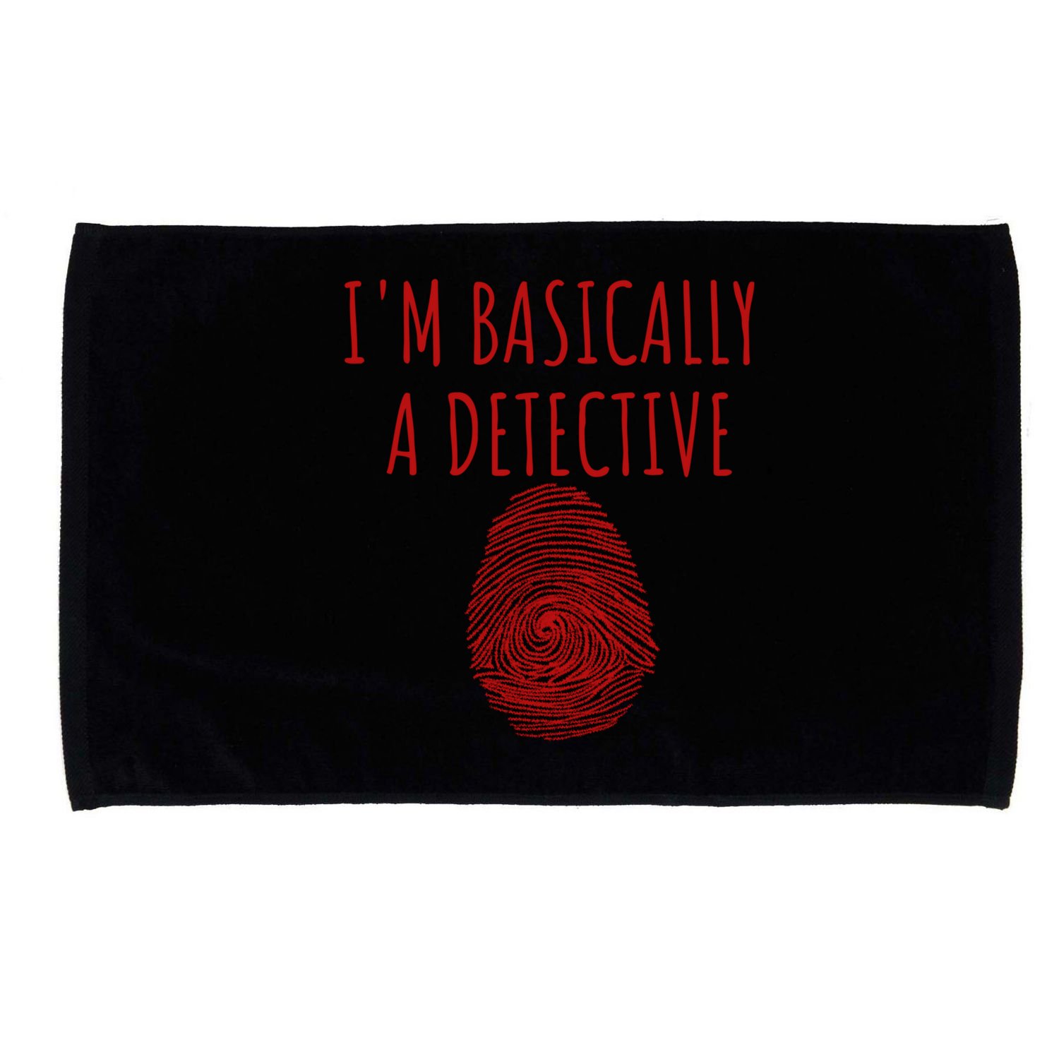 I'm Basically A Detective True Crime Fan Fingerprint Gift Microfiber Hand Towel