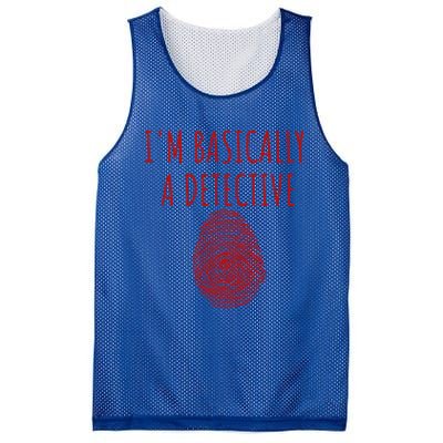 I'm Basically A Detective True Crime Fan Fingerprint Gift Mesh Reversible Basketball Jersey Tank