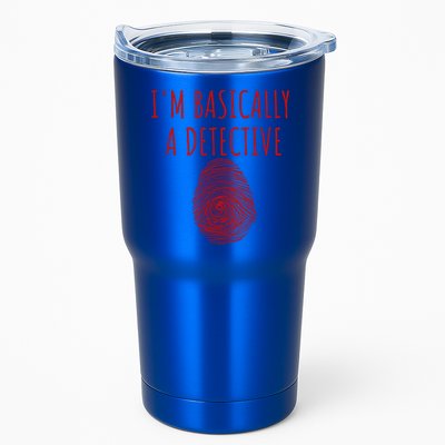 I'm Basically A Detective True Crime Fan Fingerprint Gift Tumbler