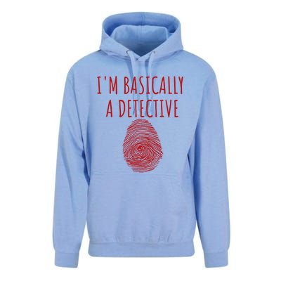 I'm Basically A Detective True Crime Fan Fingerprint Gift Unisex Surf Hoodie