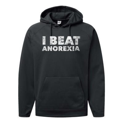 I Beat Anorexia Awareness Performance Fleece Hoodie