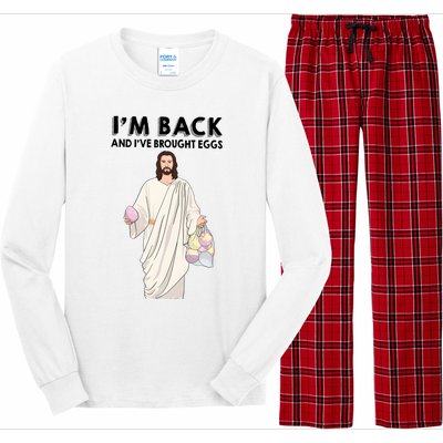 IM Back And IVe Brought Eggs Jesus Easter Long Sleeve Pajama Set