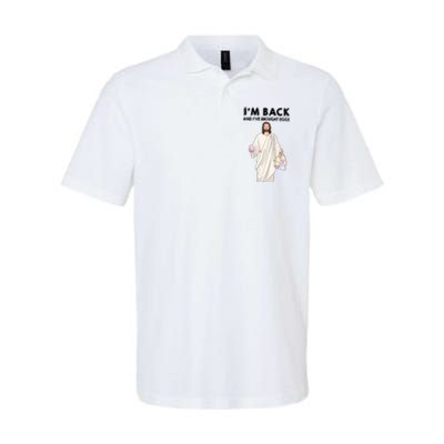 IM Back And IVe Brought Eggs Jesus Easter Softstyle Adult Sport Polo