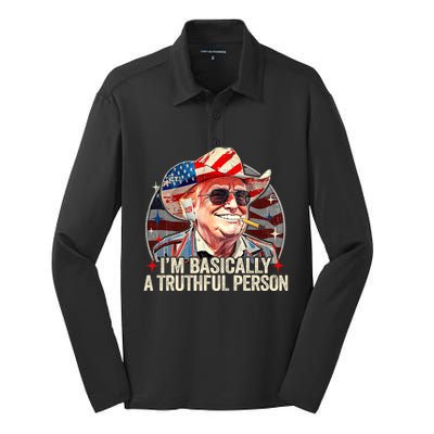 IM Basically A Truthful Person Trump Says Election Quotes Silk Touch Performance Long Sleeve Polo