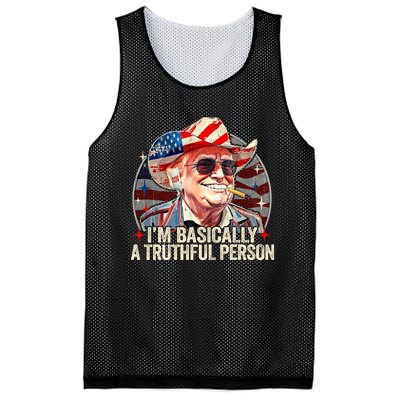 IM Basically A Truthful Person Trump Says Election Quotes Mesh Reversible Basketball Jersey Tank