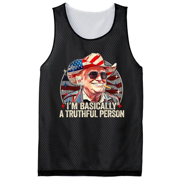 IM Basically A Truthful Person Trump Says Election Quotes Mesh Reversible Basketball Jersey Tank