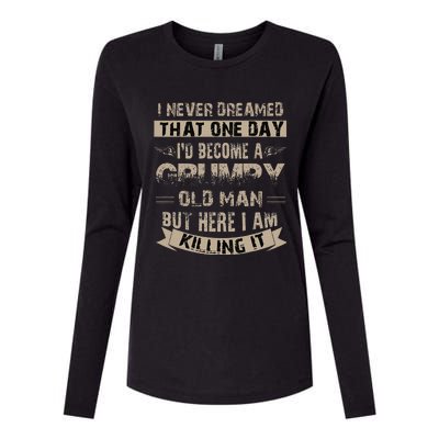 ID Become A Grumpy Old Man Grumpy Womens Cotton Relaxed Long Sleeve T-Shirt