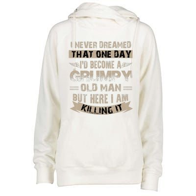 ID Become A Grumpy Old Man Grumpy Womens Funnel Neck Pullover Hood