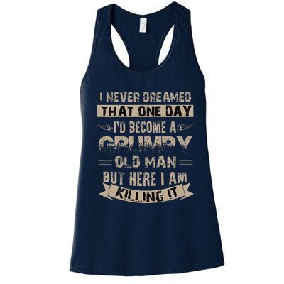 ID Become A Grumpy Old Man Grumpy Women's Racerback Tank