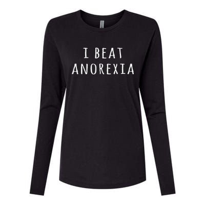 I Beat Anorexia Womens Cotton Relaxed Long Sleeve T-Shirt