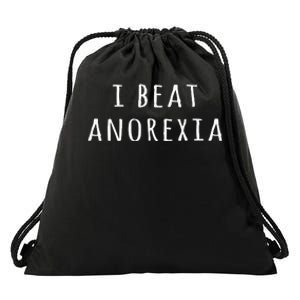 I Beat Anorexia Drawstring Bag