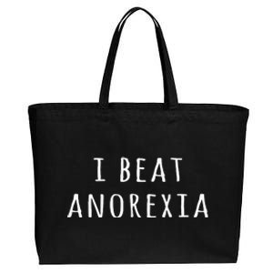 I Beat Anorexia Cotton Canvas Jumbo Tote