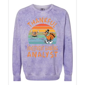 Investt Banking Analyst Job Funny Thanksgiving Gift Colorblast Crewneck Sweatshirt