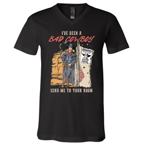 IVe Been A Bad Cowboy Send Me To Your Room V-Neck T-Shirt