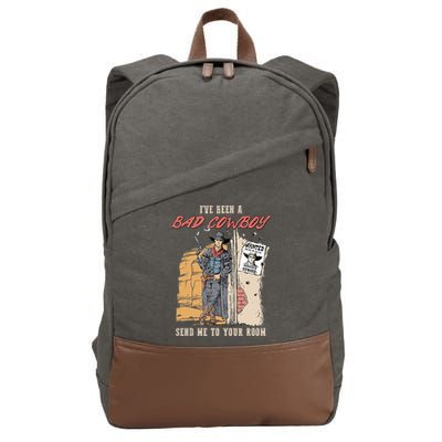 IVe Been A Bad Cowboy Send Me To Your Room Cotton Canvas Backpack