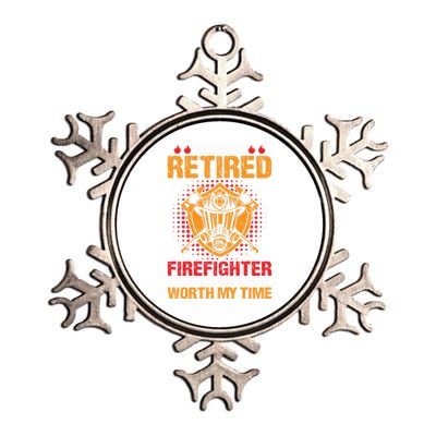 I Became A Retired Firefighter Gift Metallic Star Ornament