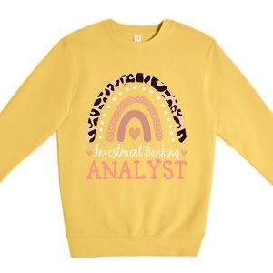 Investt Banking Analyst Leopard Rainbow Appreciation Gift Premium Crewneck Sweatshirt