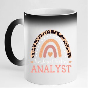 Investt Banking Analyst Leopard Rainbow Appreciation Gift 11oz Black Color Changing Mug