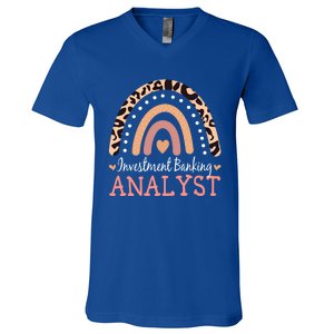 Investt Banking Analyst Leopard Rainbow Appreciation Gift V-Neck T-Shirt