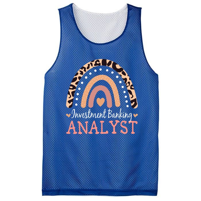 Investt Banking Analyst Leopard Rainbow Appreciation Gift Mesh Reversible Basketball Jersey Tank