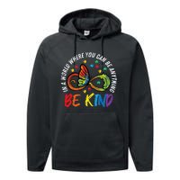 Infinity Butterfly Awareness Be Kind Autism Performance Fleece Hoodie