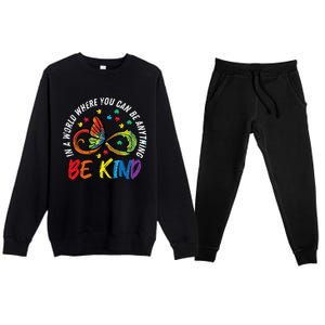 Infinity Butterfly Awareness Be Kind Autism Premium Crewneck Sweatsuit Set