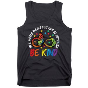 Infinity Butterfly Awareness Be Kind Autism Tank Top