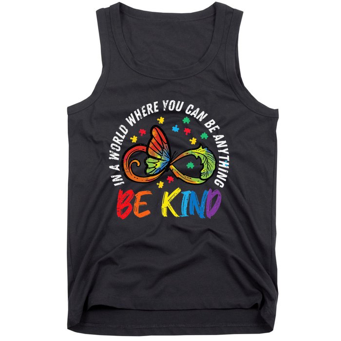 Infinity Butterfly Awareness Be Kind Autism Tank Top