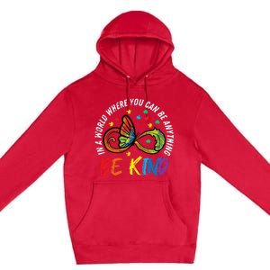 Infinity Butterfly Awareness Be Kind Autism Premium Pullover Hoodie