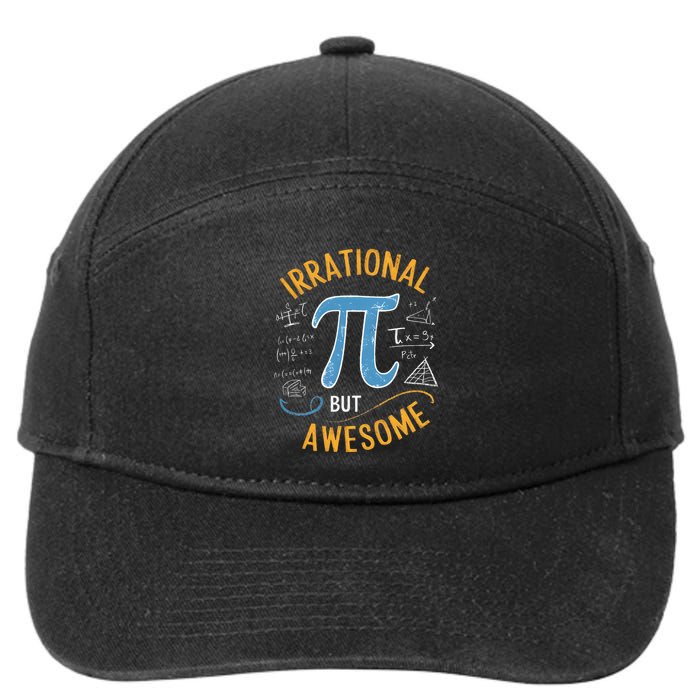 Irrational But Awesome Funny Pi Day Spiral Pi Math .Png 7-Panel Snapback Hat