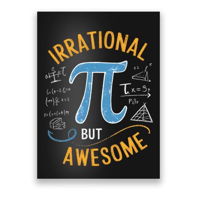 Irrational But Awesome Funny Pi Day Spiral Pi Math .Png Poster
