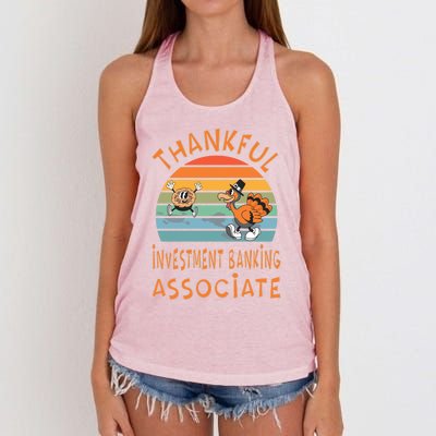 Investt Banking Associate Job Funny Thanksgiving Great Gift Women's Knotted Racerback Tank