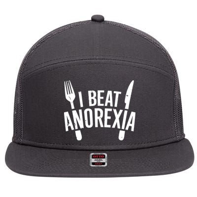 I Beat Anorexia 7 Panel Mesh Trucker Snapback Hat