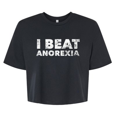 I Beat Anorexia Awareness Bella+Canvas Jersey Crop Tee