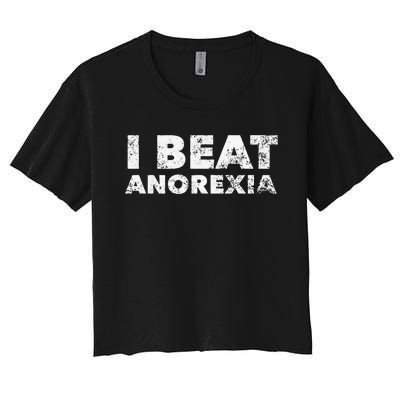 I Beat Anorexia Awareness Women's Crop Top Tee