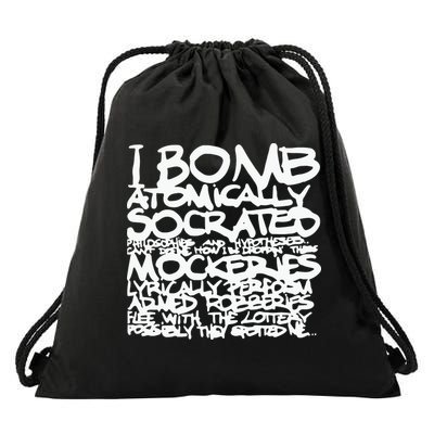 I Bomb Atomically Socrates’ Philosophies And Hypotheses Drawstring Bag