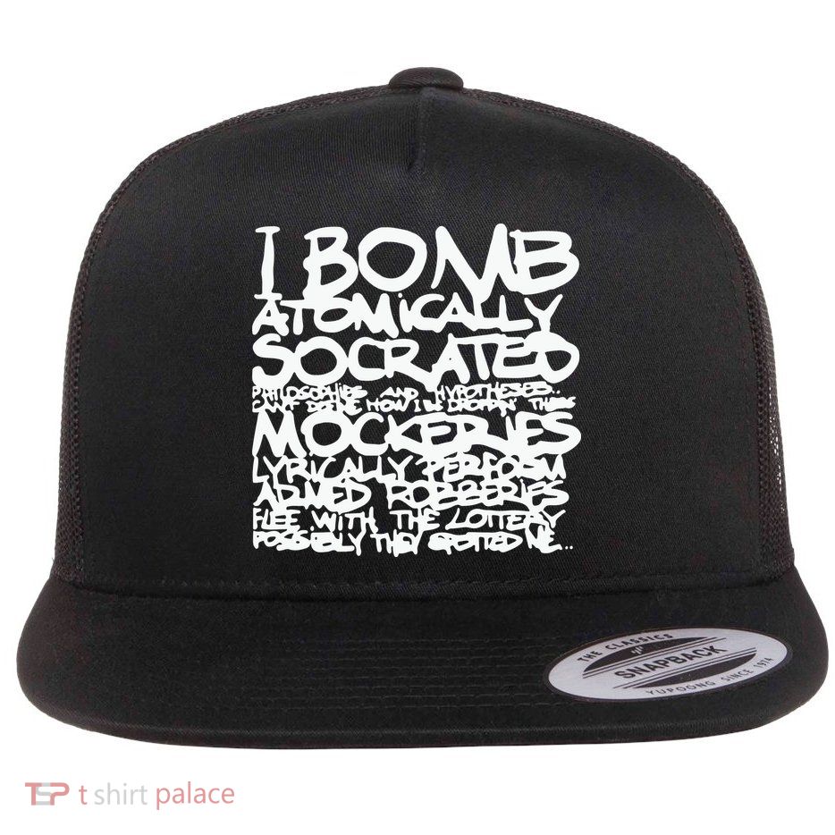 I Bomb Atomically Socrates’ Philosophies And Hypotheses Flat Bill Trucker Hat