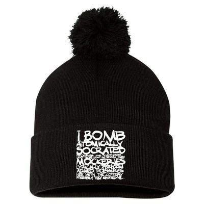 I Bomb Atomically Socrates’ Philosophies And Hypotheses Pom Pom 12in Knit Beanie