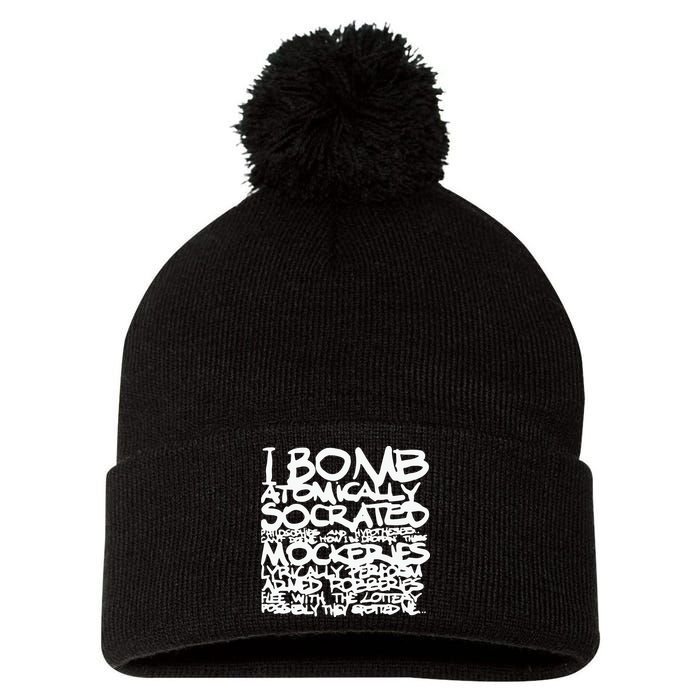 I Bomb Atomically Socrates’ Philosophies And Hypotheses Pom Pom 12in Knit Beanie