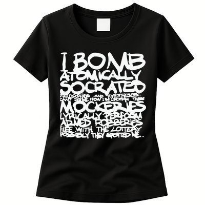 I Bomb Atomically Socrates’ Philosophies And Hypotheses Womens T-Shirt