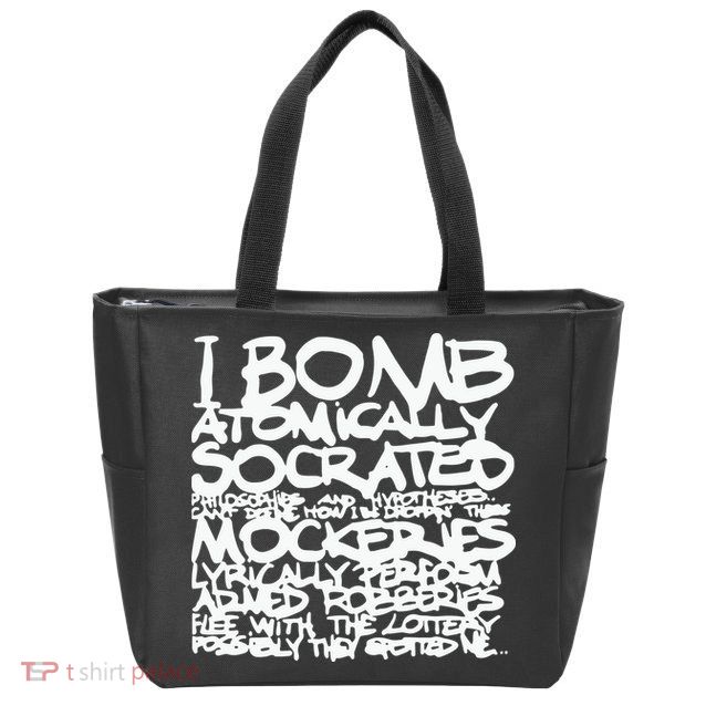 I Bomb Atomically Socrates’ Philosophies And Hypotheses Zip Tote Bag