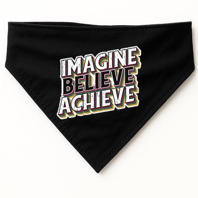 Imagine Believe Achieve Quote Vintage USA-Made Doggie Bandana
