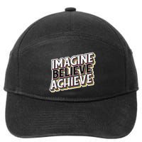 Imagine Believe Achieve Quote Vintage 7-Panel Snapback Hat